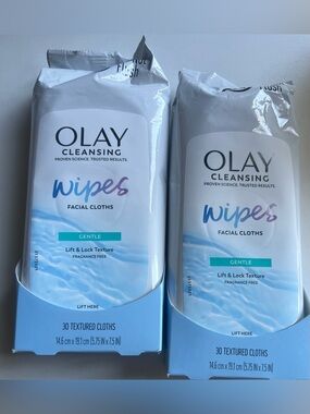 Olay Textured Lift & Lock Makeup Removing Facial Wipes X’s 2 Packs With 30 Each!